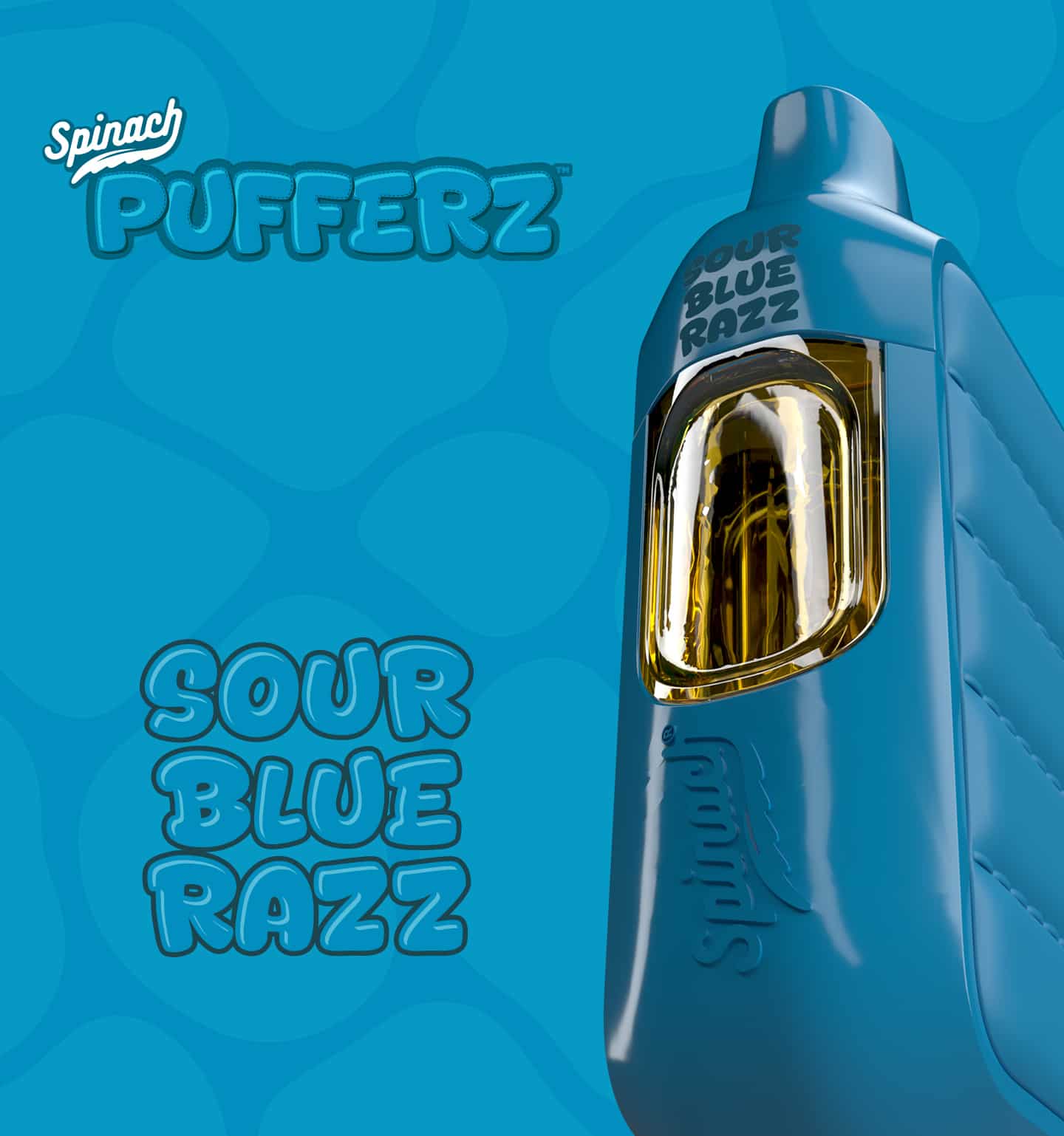 SPINACH – PUFFERZ SOUR BLUE RAZZ 1G HYBRID DISPOSABLE VAPE